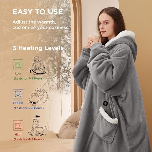 Snuggy Heated Wearable Blanket Hoodie