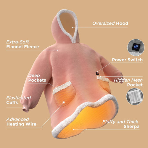 Snuggy Heated Wearable Blanket Hoodie