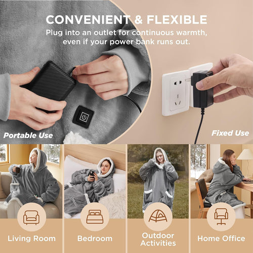 Snuggy Heated Wearable Blanket Hoodie